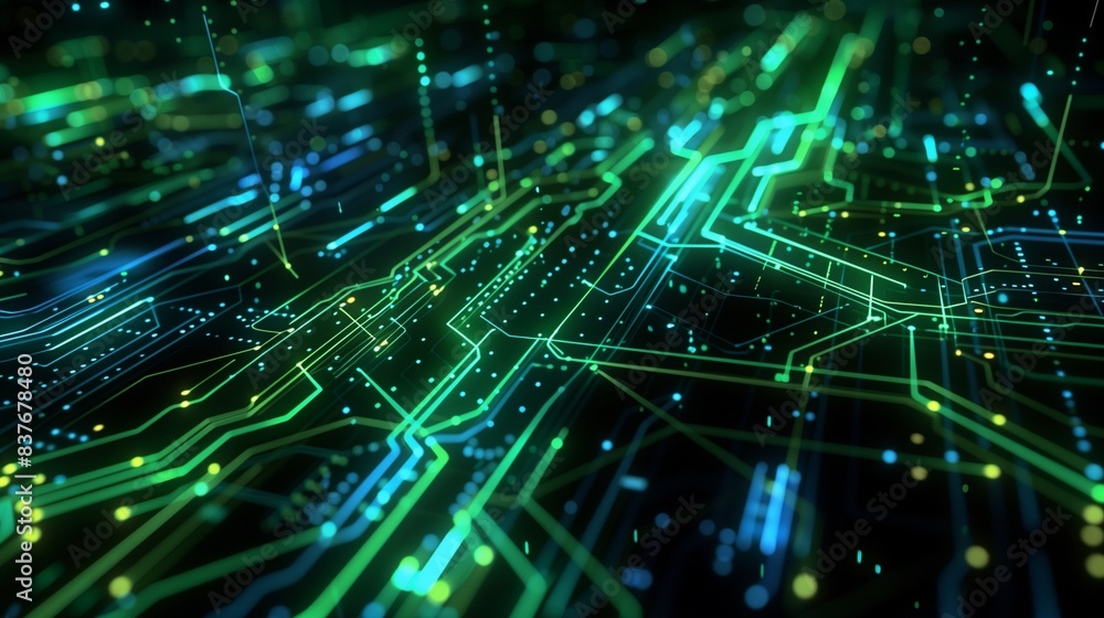 A high-definition close-up of a digital data wallpaper background, featuring intricate patterns of circuit diagrams and data lines in luminous green and blue, set against a deep black background. A high-definition close-up of a digital data wallpaper background, featuring intricate patterns of circuit diagrams and data lines in luminous green and blue, set against a deep black background.