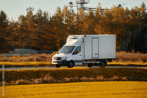 Wallpaper Mural Delivery van speeding on a sunny highway Torontodigital.ca