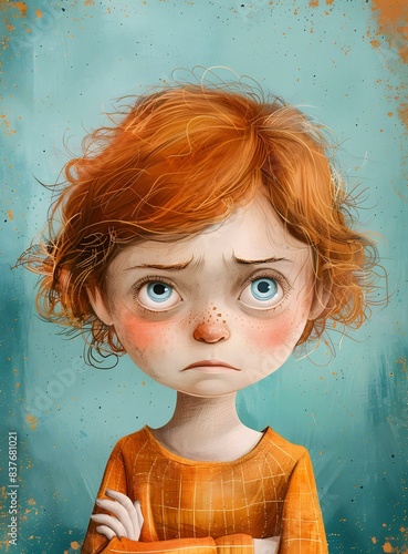 Little girl with red hair and freckles