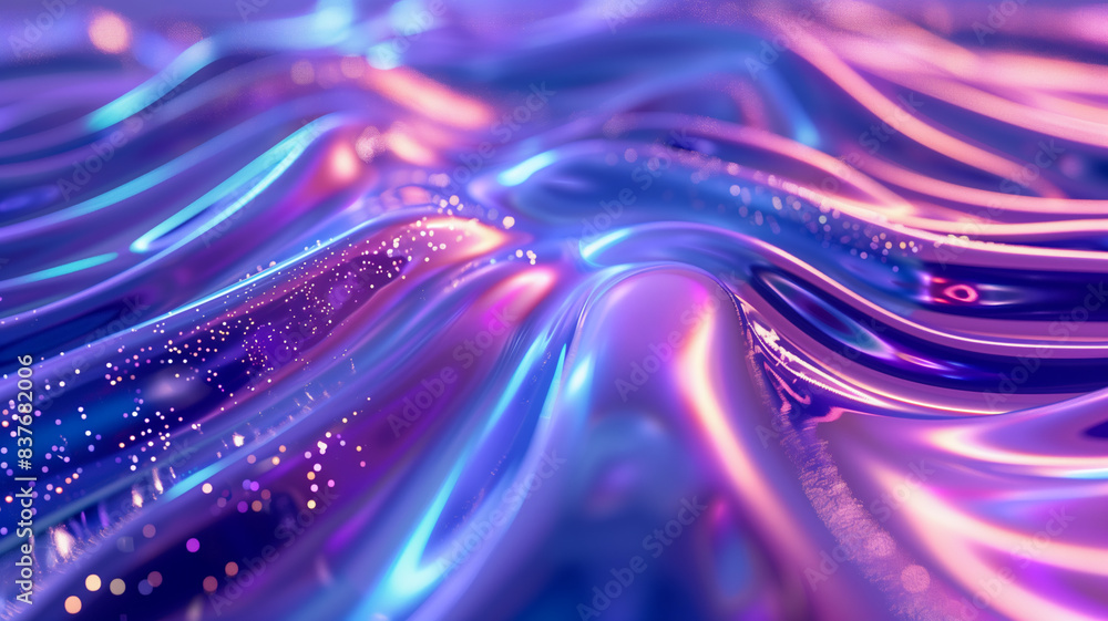 Beautiful 3D Render of Fluid Waves with a Blue and Purple Iridescent Background, Featuring Light Refraction and Minimalist Design Elements .Unlock the future with AI-driven images Beautiful 3D Render of Fluid Waves with a Blue and Purple Iridescent Background, Featuring Light Refraction and Minimalist Design Elements .Unlock the future with AI-driven images