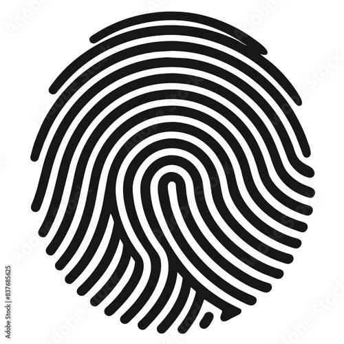 Biometric Fingerprint illustration Isolated on White Background