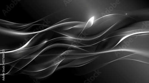 A white wave against a black background