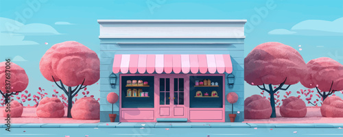 sweet shop awning vector flat minimalistic isolated illustration