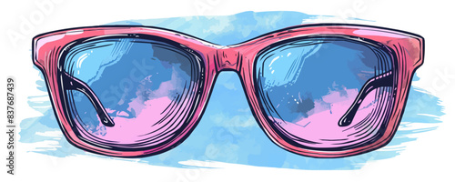 Sunglasses hand drawn sketch in doodle styl. vector simple illustration