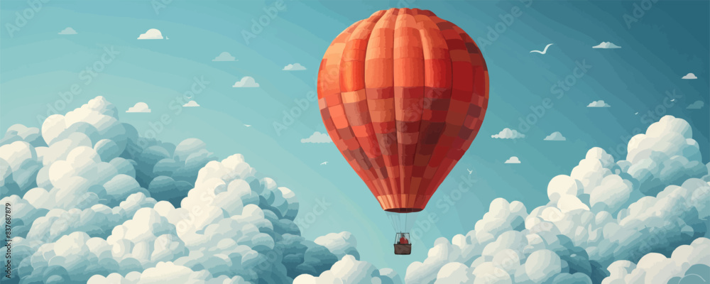 Fototapeta premium Hot air balloon. vector simple illustration