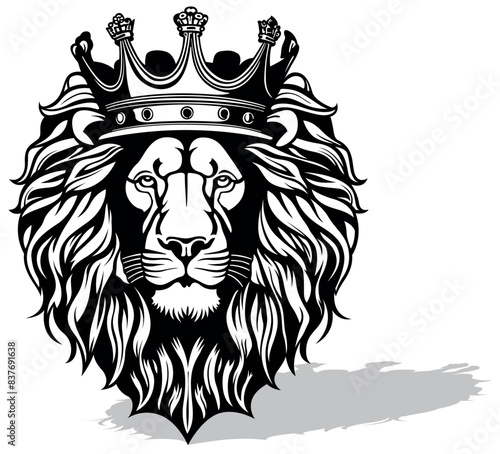 Drawing of a Lion Head with...