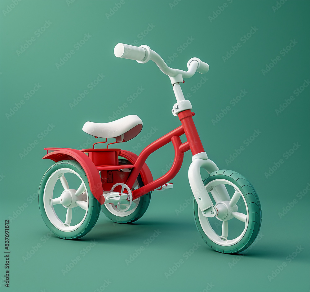 Red Tricycle with White Wheels Red Tricycle with White Wheels