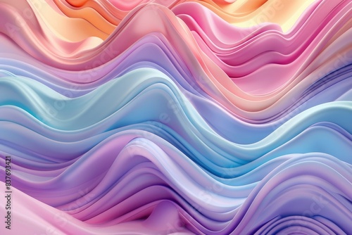 Abstract Wave Background Whit Pastel Colors Abstract Liquid Lines Whit Vibrant Colors Smooth Wallpaper - generative ai