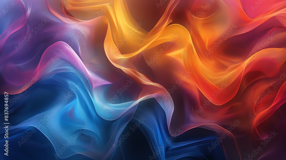 Obraz premium an abstract digital painting featuring smooth, flowing shapes reminiscent of draped fabric