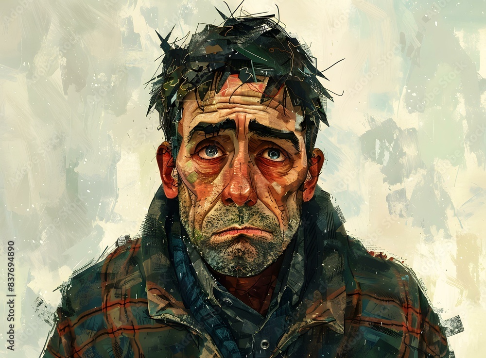 Portrait of a man with a beard and a plaid shirt Portrait of a man with a beard and a plaid shirt
