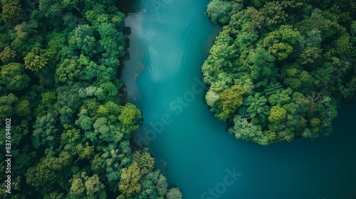 River with Green Trees