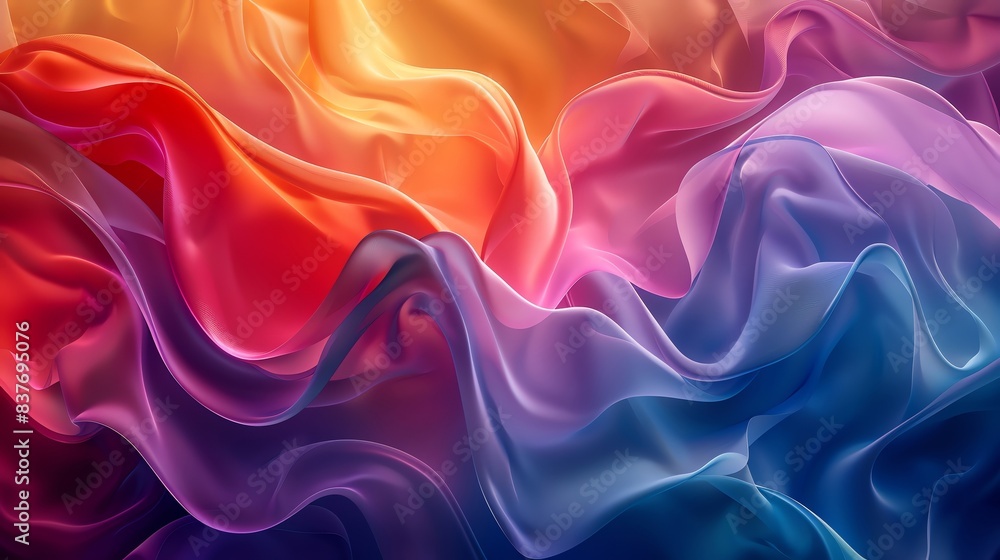 Obraz premium an abstract digital illustration featuring smooth, flowing shapes reminiscent of draped fabric