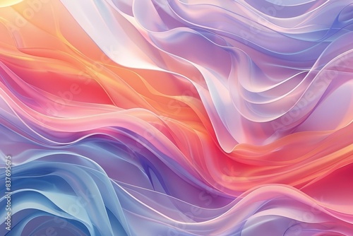 Abstract Wave Background Whit Pastel Colors Abstract Liquid Lines Whit Vibrant Colors Smooth Wallpaper - generative ai