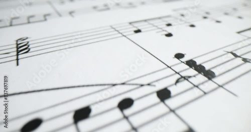 Sheet of musical notation for instrumental symphony concerts