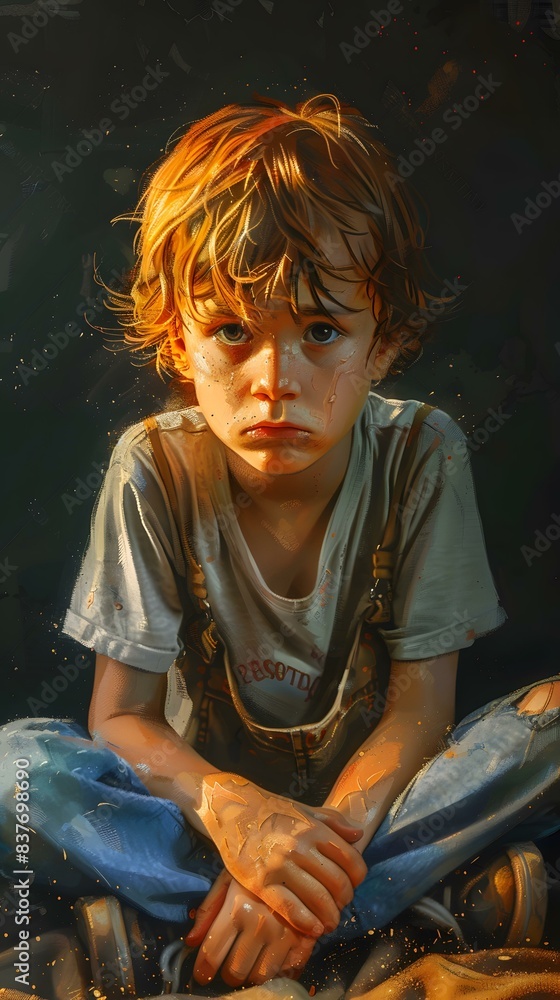 Fototapeta premium Portrait of a young boy