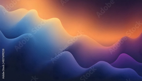 A grainy gradient background with dark blue, purple, orange, and black hues, featuring an abstract noisy texture. photo