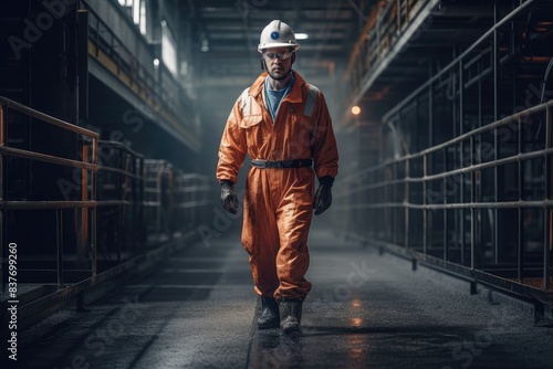 Confident Industrial Worker in Safety Gear © evening_tao