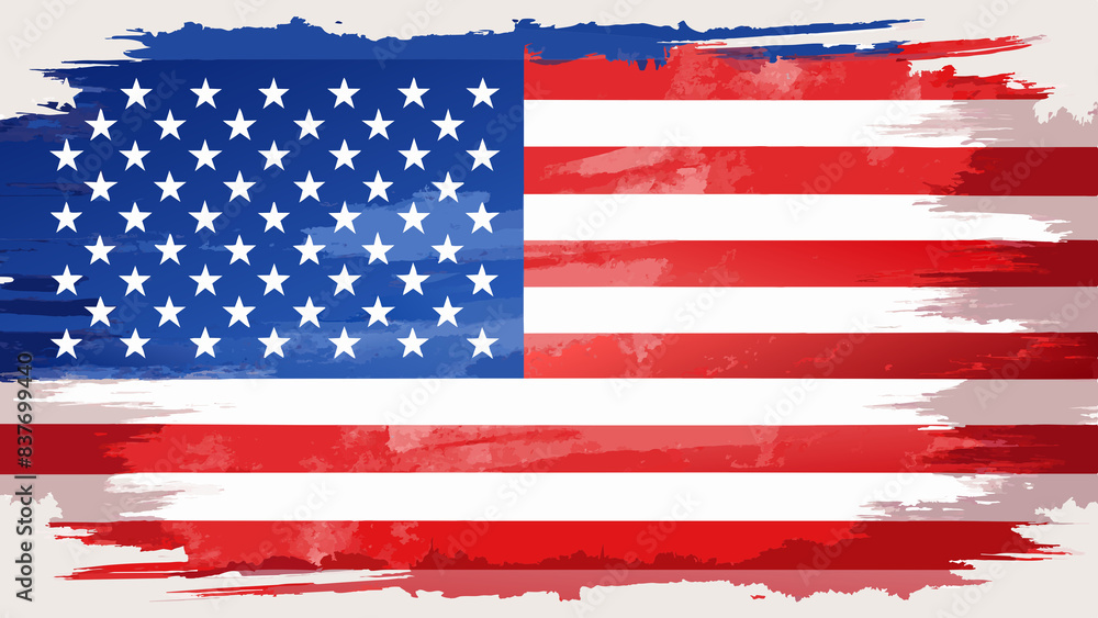 watercolor USA flag, empty space watercolor USA flag, empty space