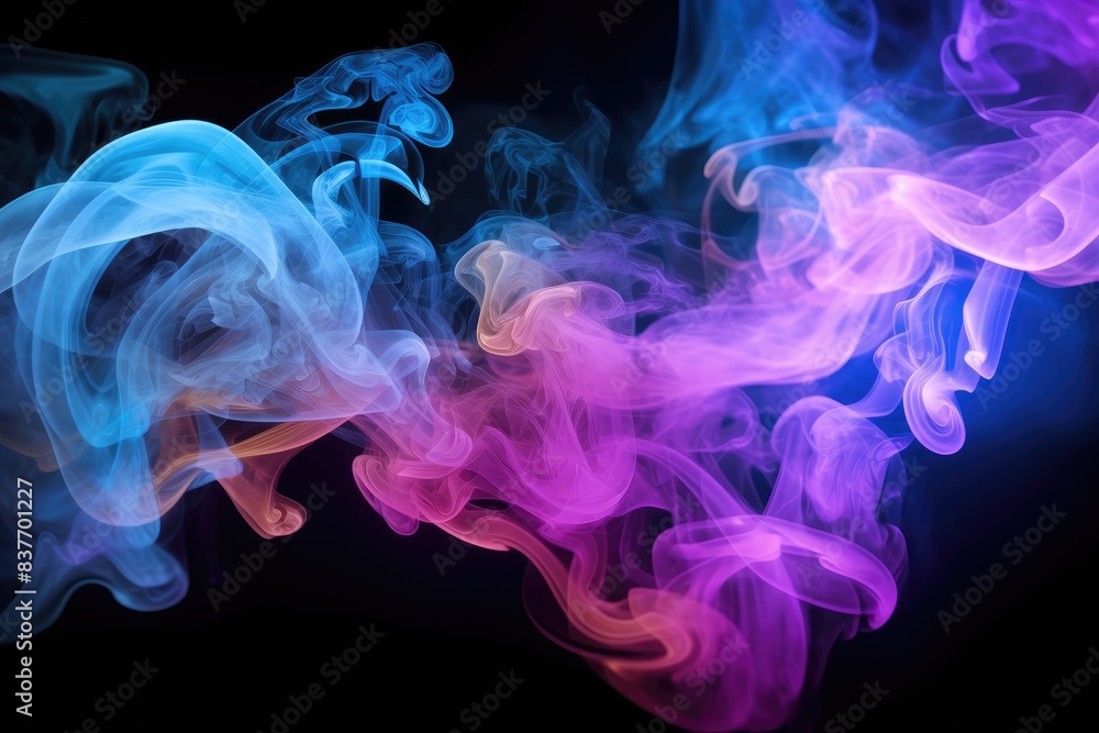 Fototapeta premium Vibrant Colorful Smoke on Black Background