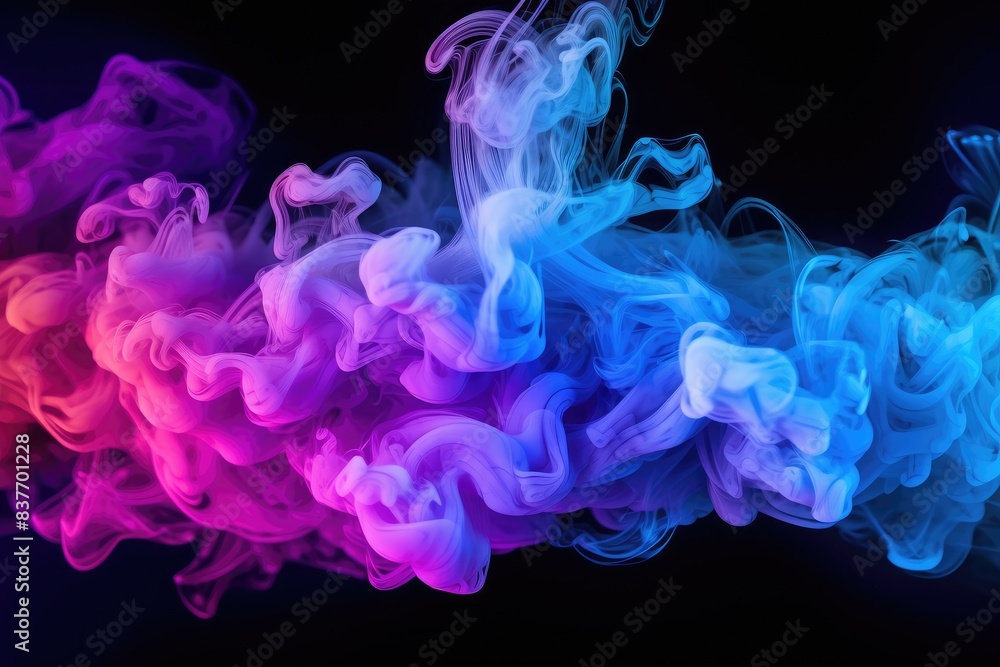 Colorful Smoke Swirls in Dark Background Colorful Smoke Swirls in Dark Background