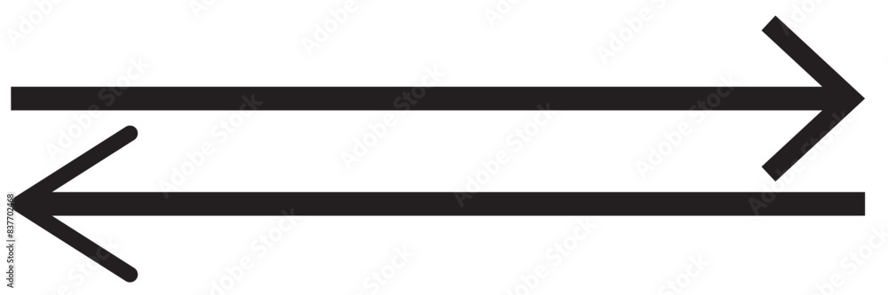 Straight long arrow, left thin line, black cursor, horizontal element, thick pointer vector icon isolated on white background. Simple illustration Straight long arrow, left thin line, black cursor, horizontal element, thick pointer vector icon isolated on white background. Simple illustration