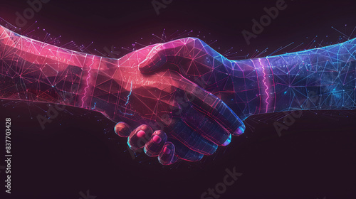 handshake between two people and the earth photo