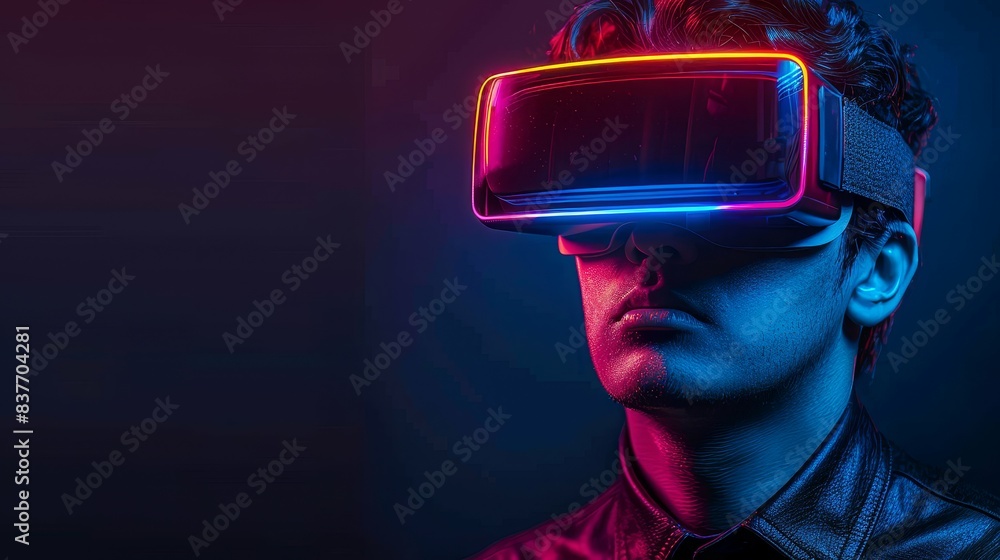 Businessman in the Digital Realm Wearing VR for Modern Solutions Businessman in the Digital Realm Wearing VR for Modern Solutions