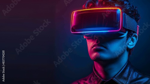 Businessman in the Digital Realm Wearing VR for Modern Solutions