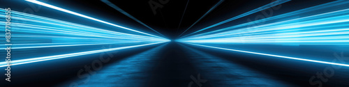 Futuristic Blue Light Speed Virtual Tunnel © evening_tao