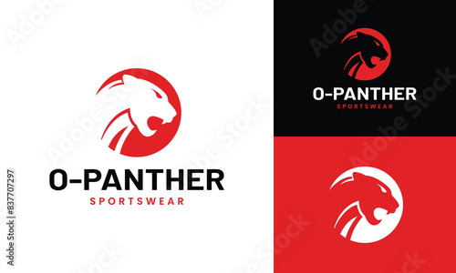 Letter Monogram Initial O Panther Logo Design Template. Suitable for General Sports Fitness Finance Construction Company Business Corporate Shop Apparel in Simple Modern Style Logo Design. photo