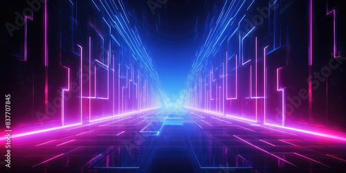 Wallpaper Mural Futuristic Neon Cityscape Virtual Reality World Torontodigital.ca