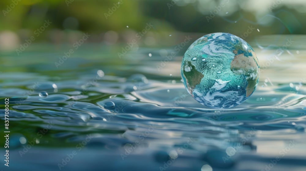 Sustainability Globe: Fragile Water Bubble Amid Conservation Efforts Sustainability Globe: Fragile Water Bubble Amid Conservation Efforts