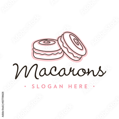 Macaron Bakery Logo template editable vector