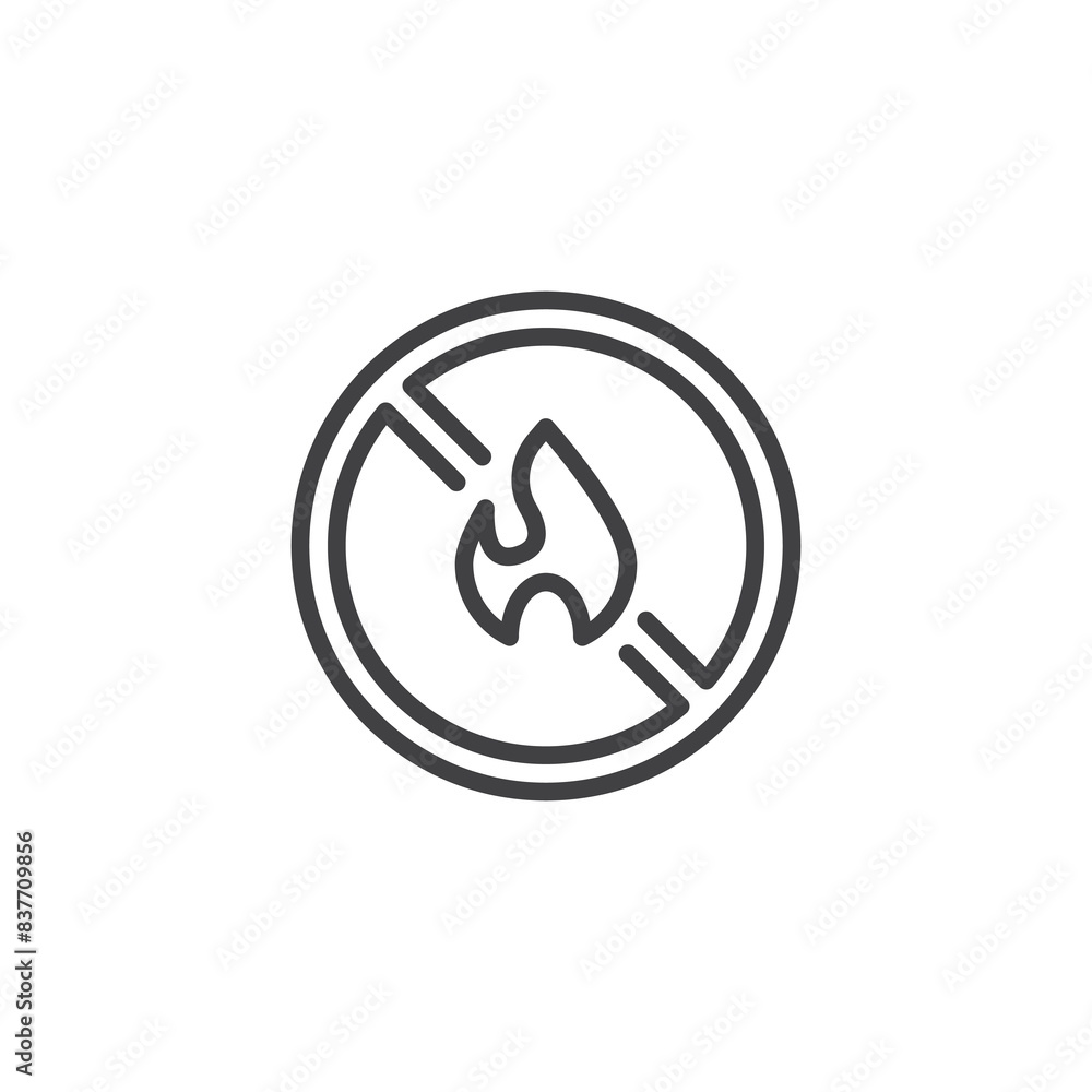 No Open Flames line icon No Open Flames line icon