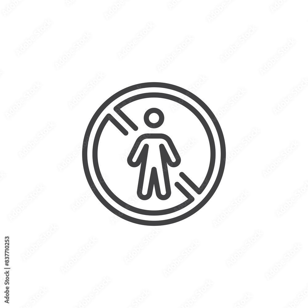 Authorized Personnel Only line icon Authorized Personnel Only line icon