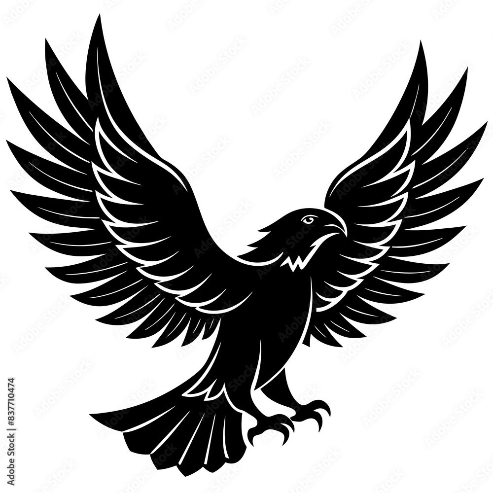 Fototapeta premium vector-soaring-eagle-silhouette-vector-illustratio