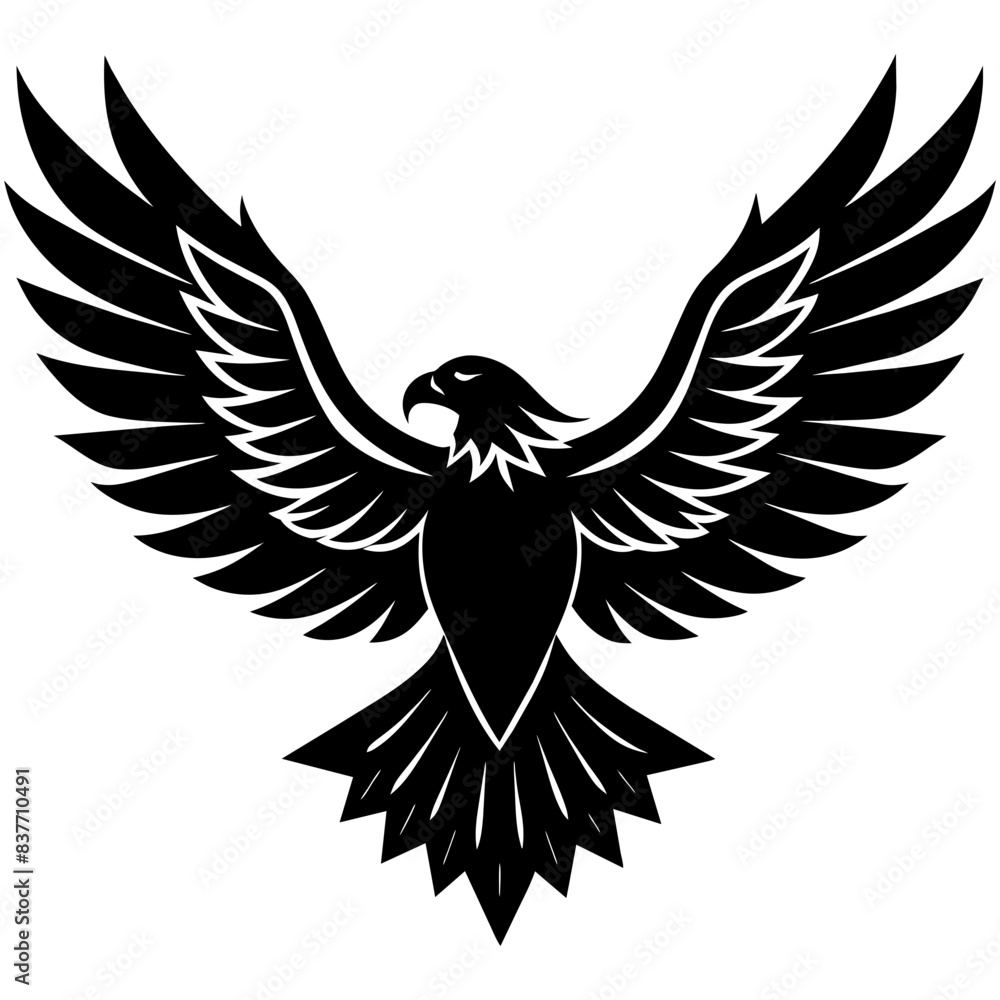 Obraz premium vector-soaring-eagle-silhouette-vector-illustratio