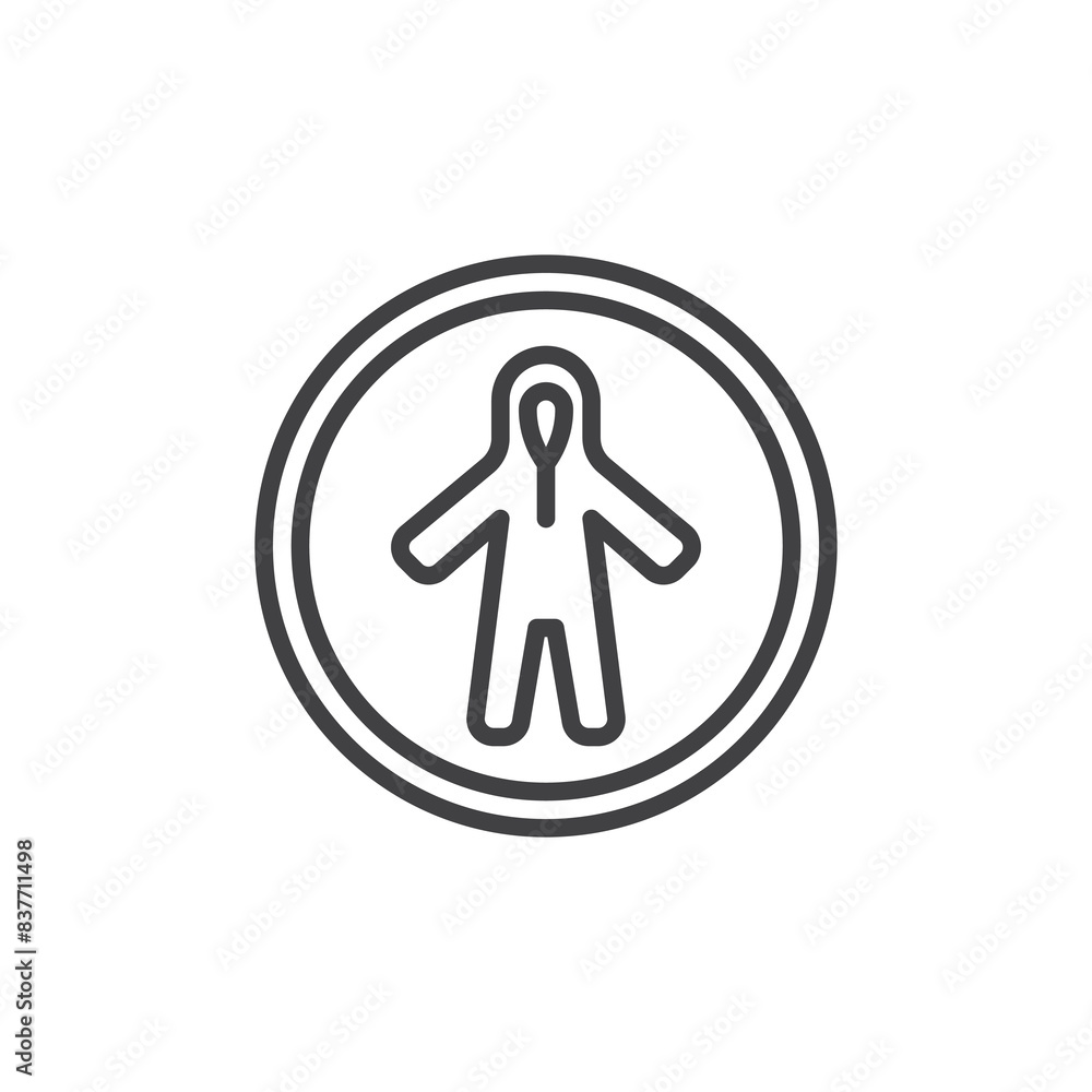 Protective Clothing Sign line icon Protective Clothing Sign line icon