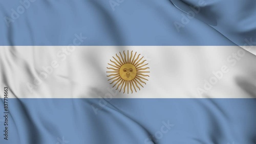 Argentina flag animation for background in 4k. Happy independence day national flag waving. Patriotism symbol. Flag motion graphics. Flag moving