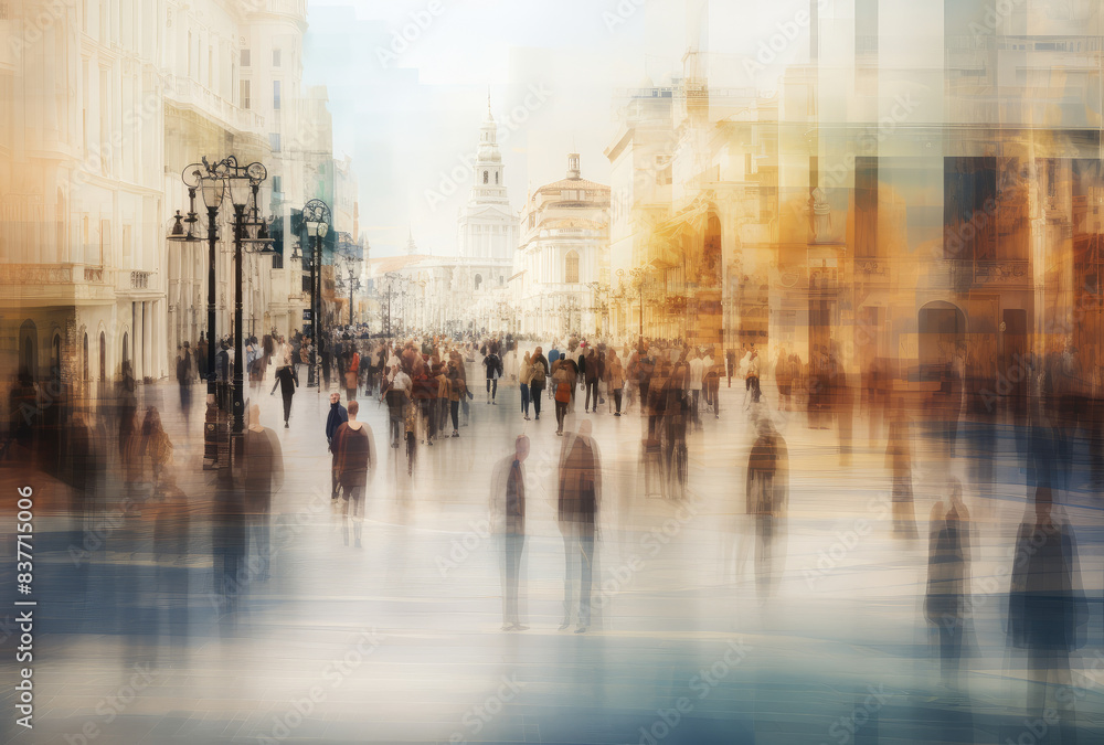 Fototapeta premium Urban Flow: The Pulse of the City Life