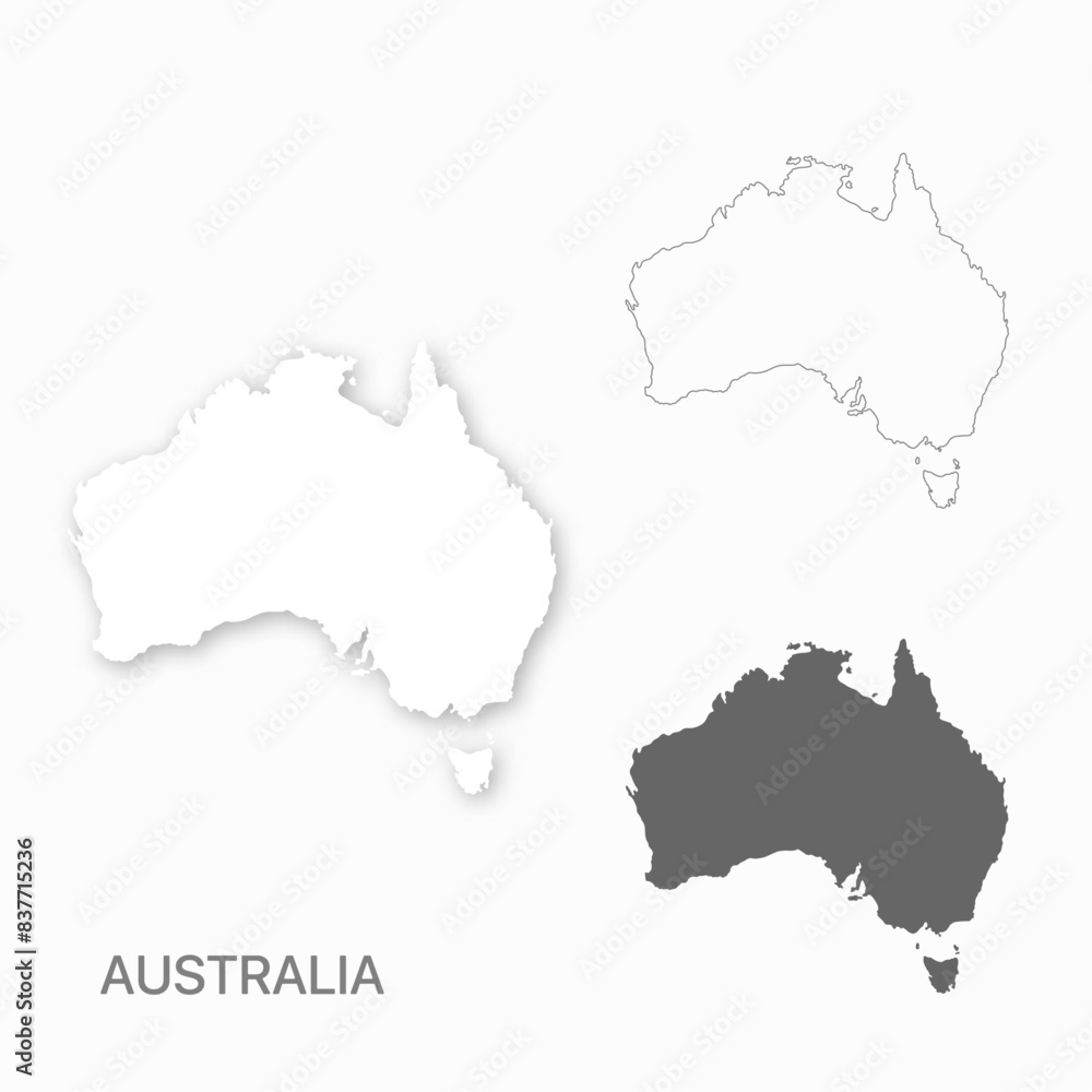 Fototapeta premium Australia map set for design easy to edit