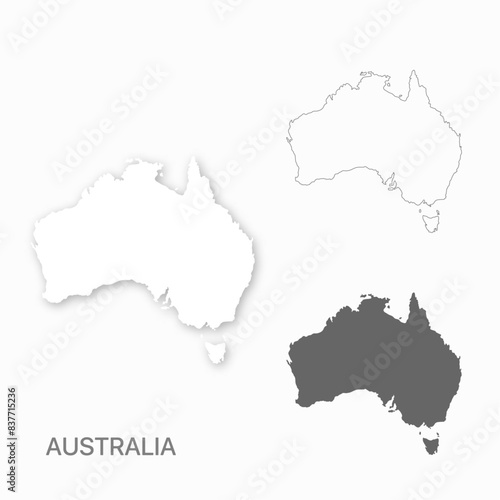 Australia map set for design easy to edit