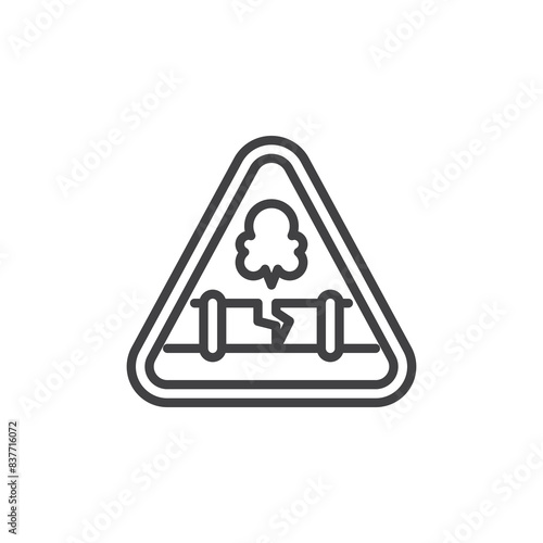 Gas Leak Sign line icon