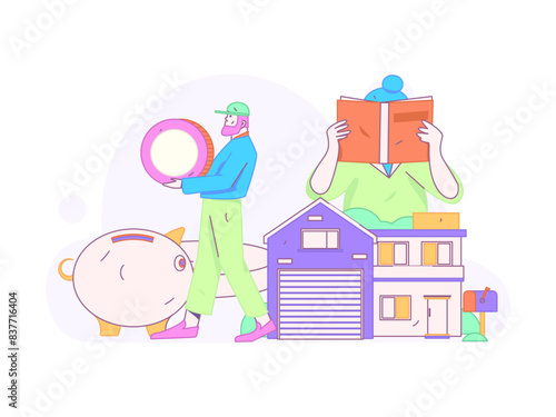 Home loan flat vector concept operation illustration
