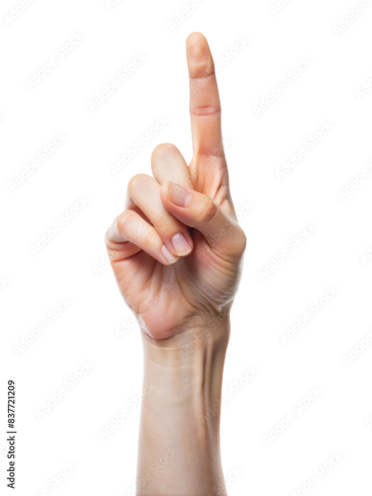 Naklejka premium Hand Pointing Up Gesture