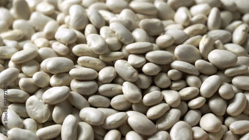 close up raw white bean food background texture footage video rotate close up raw white bean food background texture footage video rotate