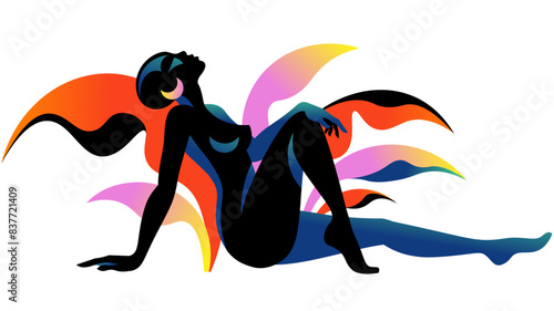 African woman sitting and looking up