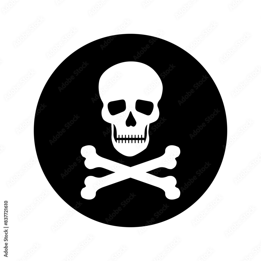 Fototapeta premium Skull and Bones vector icon. danger illustration sign. poison symbol or logo.