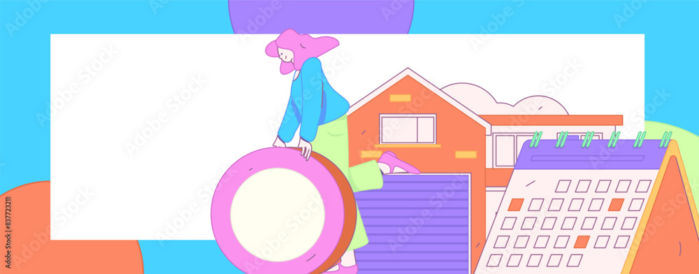 Fototapeta premium Home loan flat vector concept operation illustration 