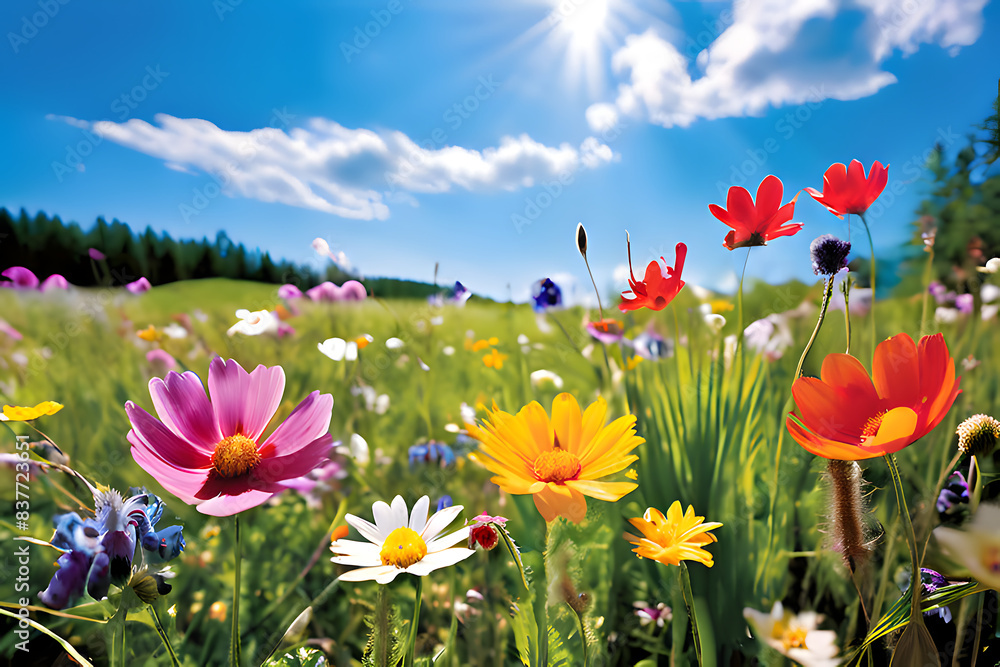 Spring Symphony: A Kaleidoscope of Wildflowers in Full Bloom Spring Symphony: A Kaleidoscope of Wildflowers in Full Bloom